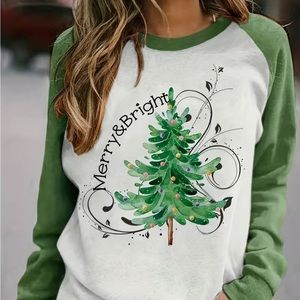 New Merry and Bright Sweatshirt Women’s Holiday Christmas Shirt